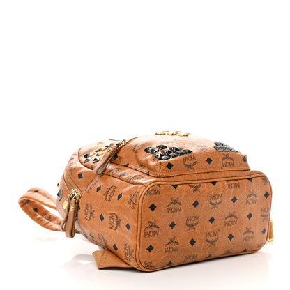 MCM Visetos Studded Small Stark M Backpack Cognac 4 of 15