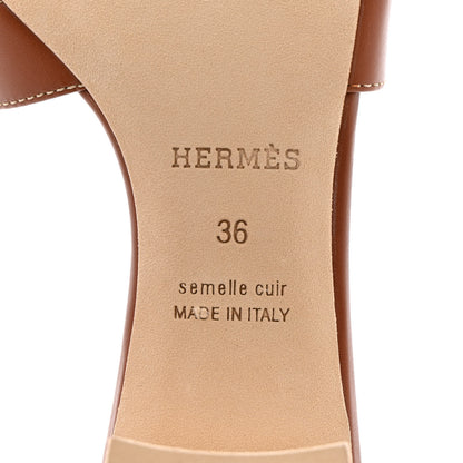 Hermes Calfskin Oasis Sandals 36 Gold 8 of 9