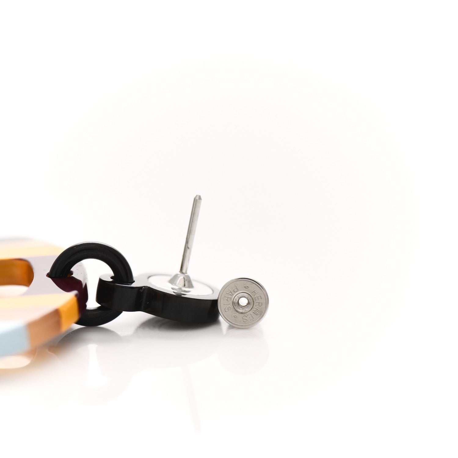 Hermes Lacquered Horn H Equipe Earrings Polaire 3 of 5