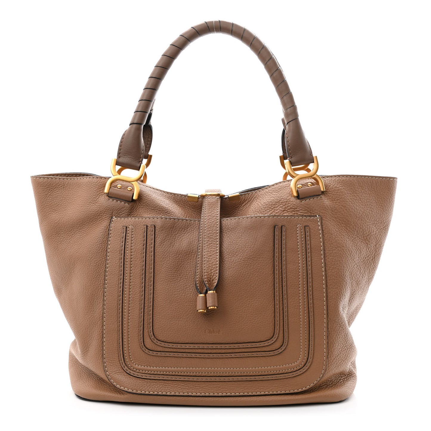 Calfskin Large New Marcie Tote Nut