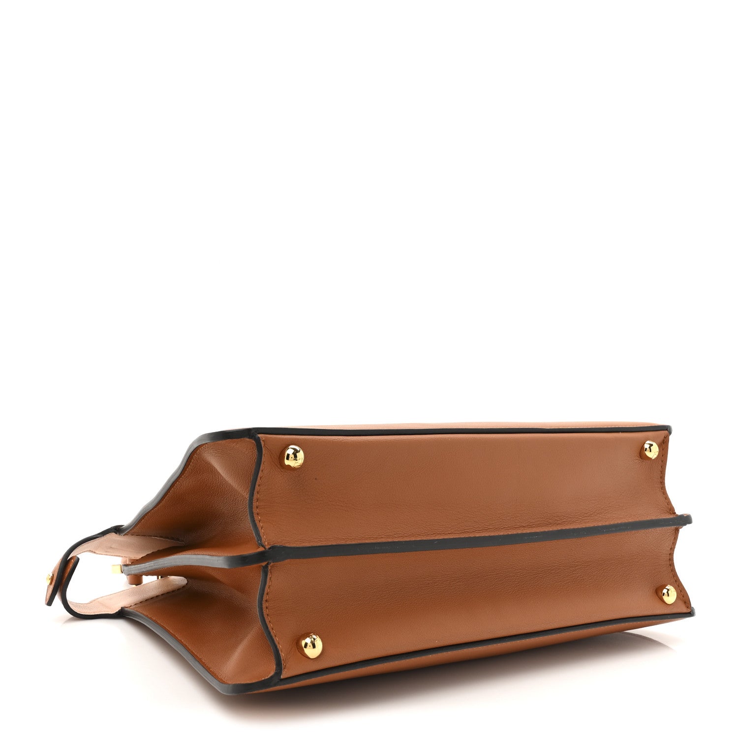Fendi Vitello Seta Shiny Nappa Medium Peekaboo I SEE U Satchel Brandy Light Rose 4 of 12