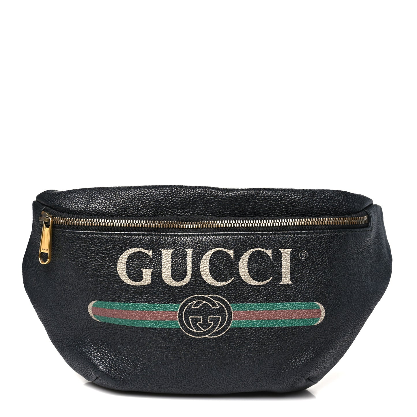 Grained Calfskin Logo Belt Bag Black