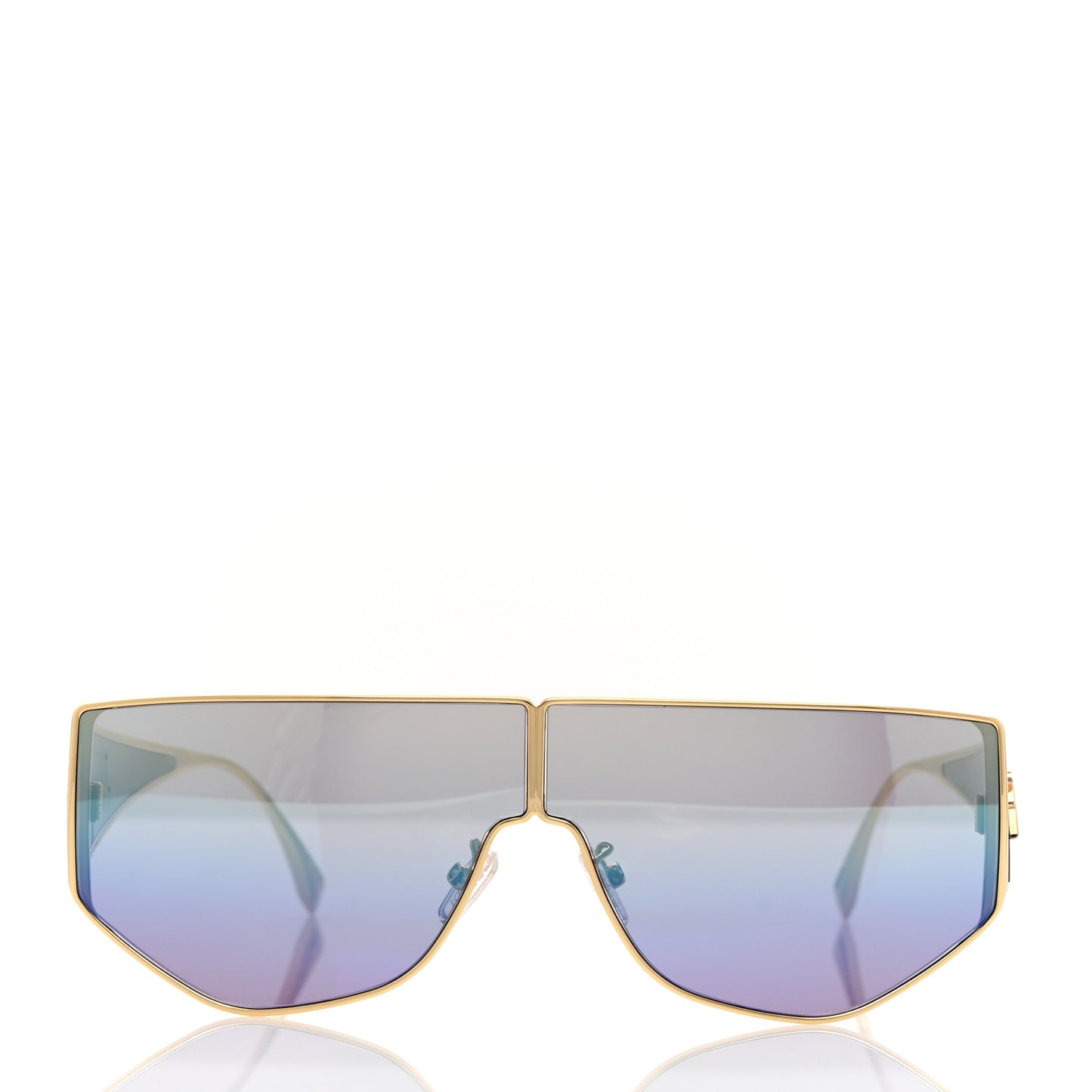 Metal Disco Geometric Sunglasses FE 40051/U Gold Blue Mirror