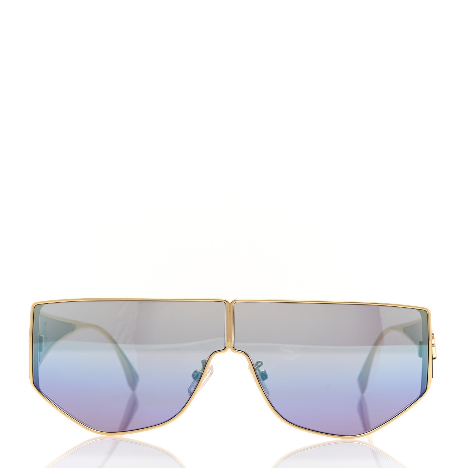 Fendi Metal Disco Geometric Sunglasses FE 40051/U Gold Blue Mirror 2 of 7