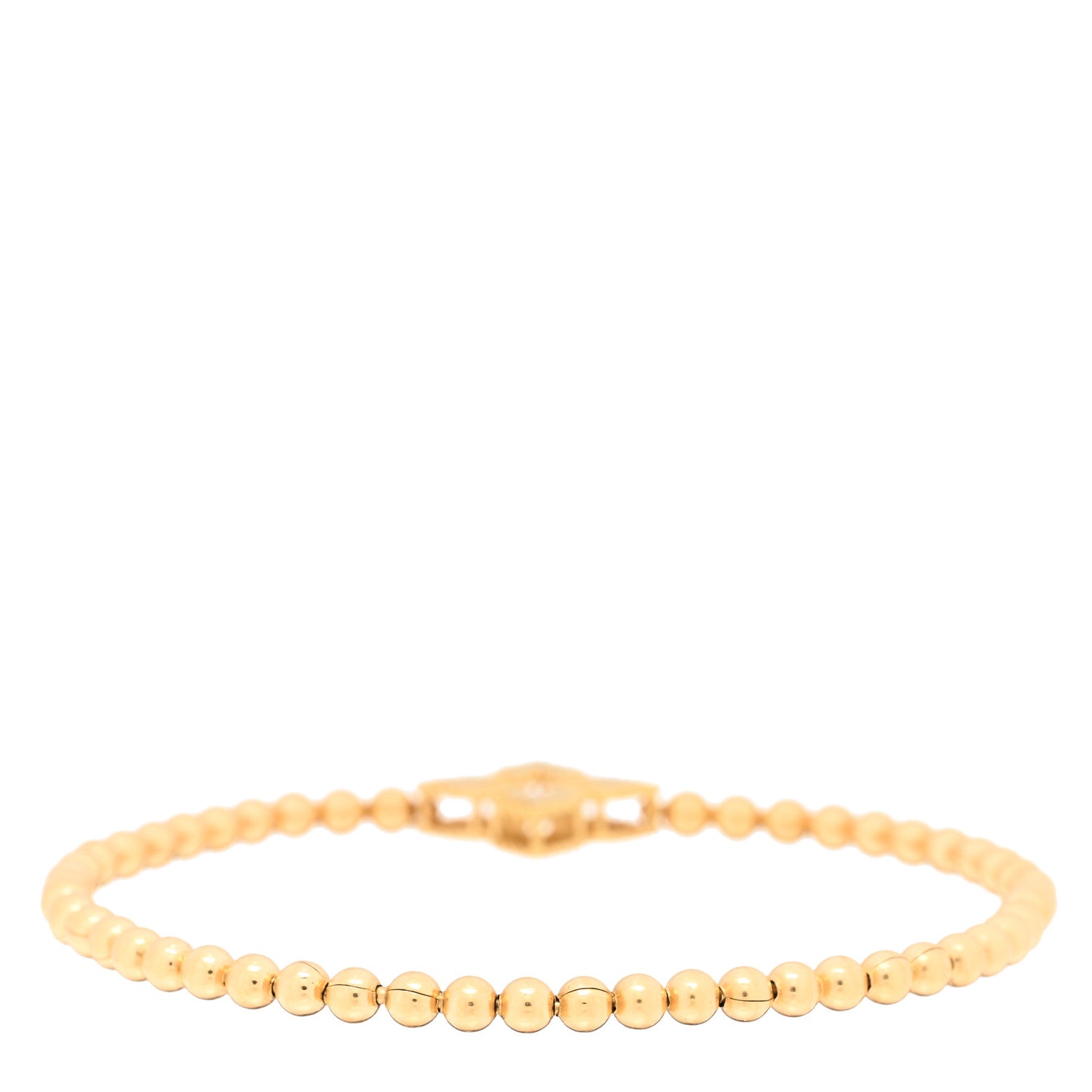 Roberto Coin 18K Yellow Gold Diamond Petite Venetian Small Station Stretch Bracelet 2 of 3