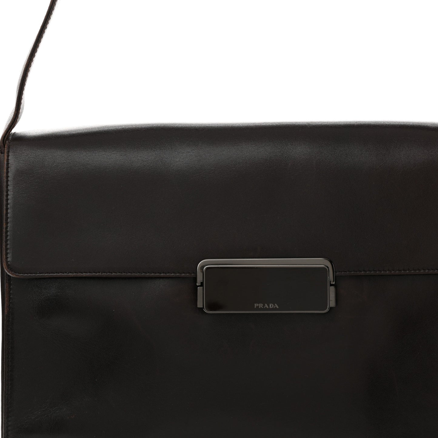 Vitello Smalt Shoulder Bag Ebano