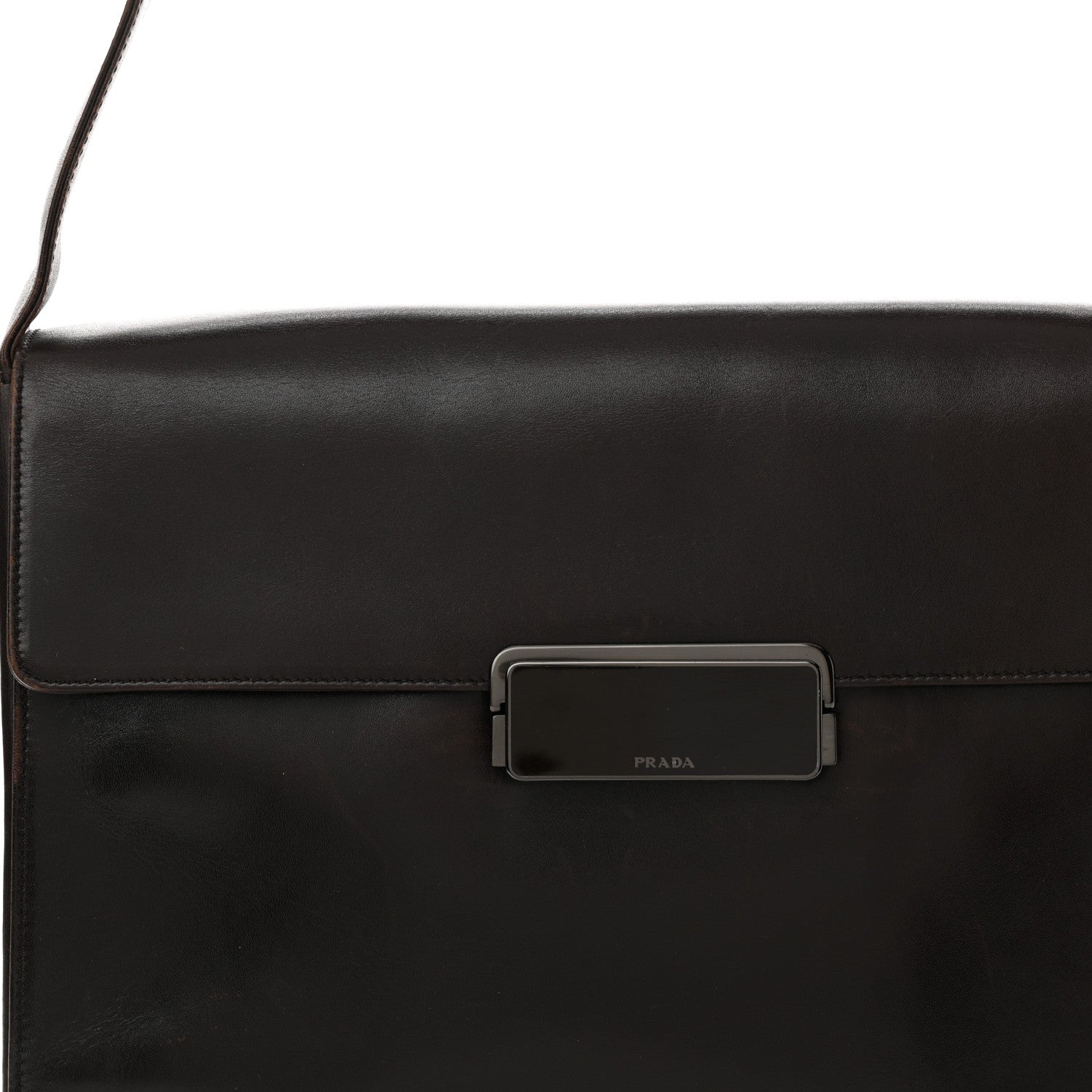 Prada Vitello Smalt Shoulder Bag Ebano 7 of 16