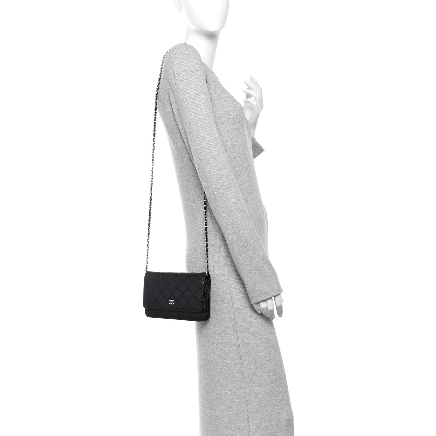 Chanel Caviar Quilted Wallet On Chain WOC Black 2 of 13