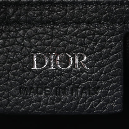 Christian Dior Grained Calfskin Oblique Mini Saddle Messenger Bag With Flap Beige Black 5 of 9