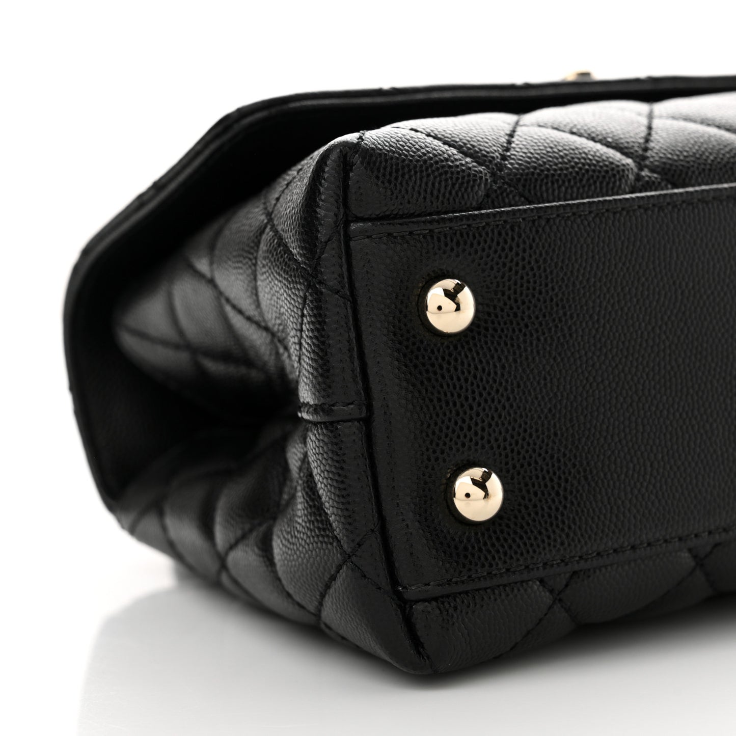 Caviar Quilted Mini Coco Handle Flap Black