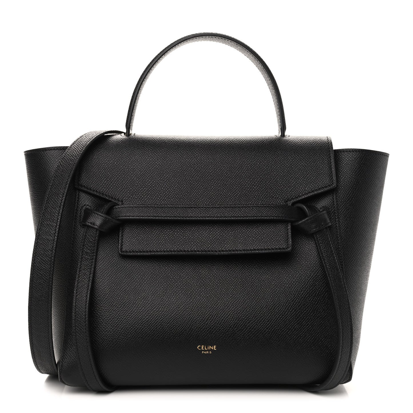 Grained Calfskin Micro Belt Bag Black