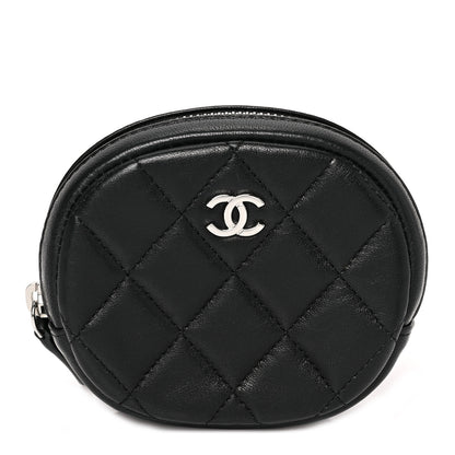 Chanel Lambskin Quilted Zip Around Classic Coin Purse Black 1 of 7