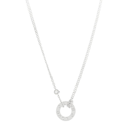 Cartier 18K White Gold 2 Diamond LOVE Necklace 1 of 5