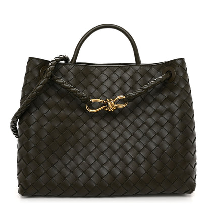Bottega Veneta Nappa Intrecciato Medium Andiamo Shoulder Bag Dark Green 1 of 9
