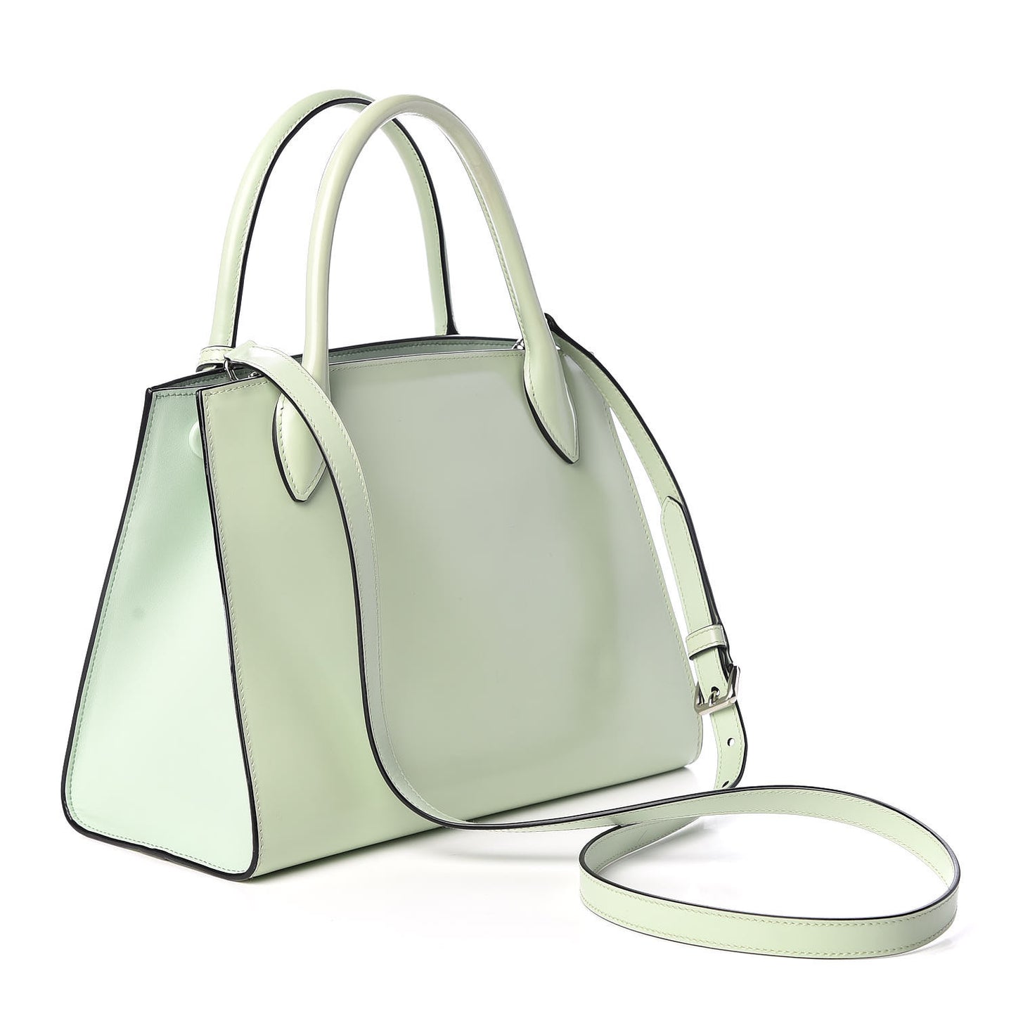 Spazzolato Small Monochrome Top Handle Tote Acquamarina