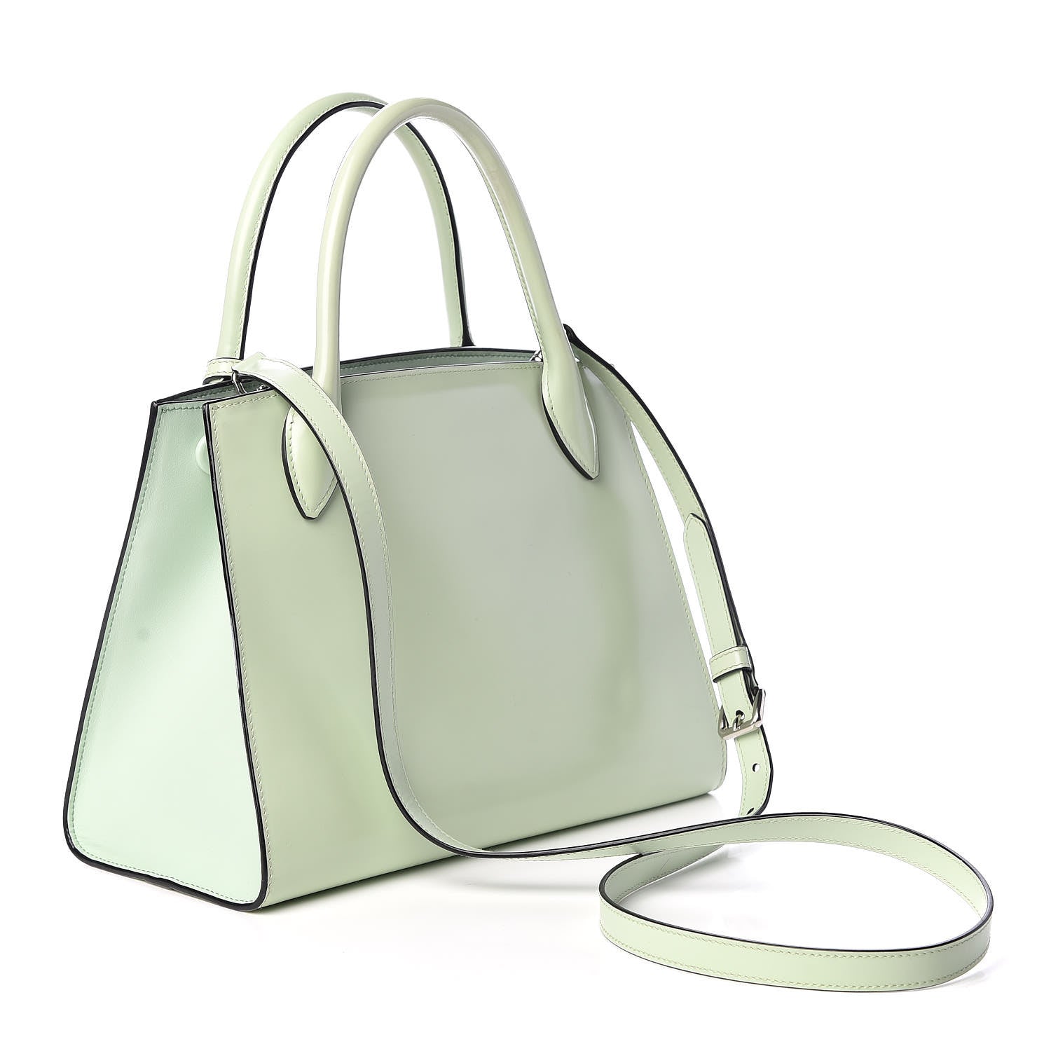 Prada Spazzolato Small Monochrome Top Handle Tote Acquamarina 3 of 8