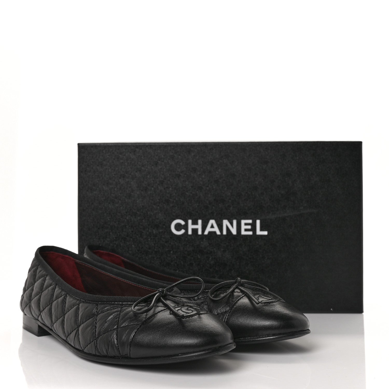 Chanel Aged Calfskin Quilted Cap Toe Ballerina Flats 40.5 Black 9 of 9