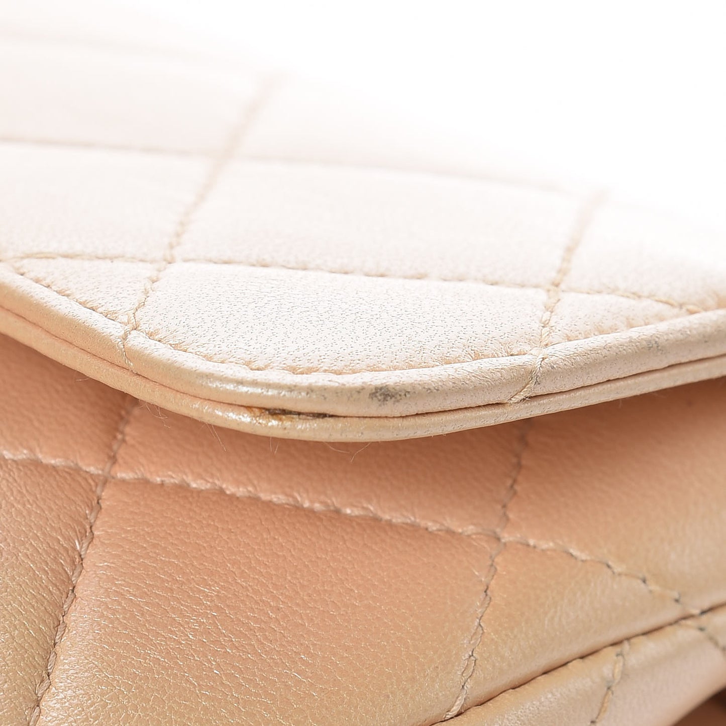 Lambskin Quilted Extra Mini Flap Light Beige