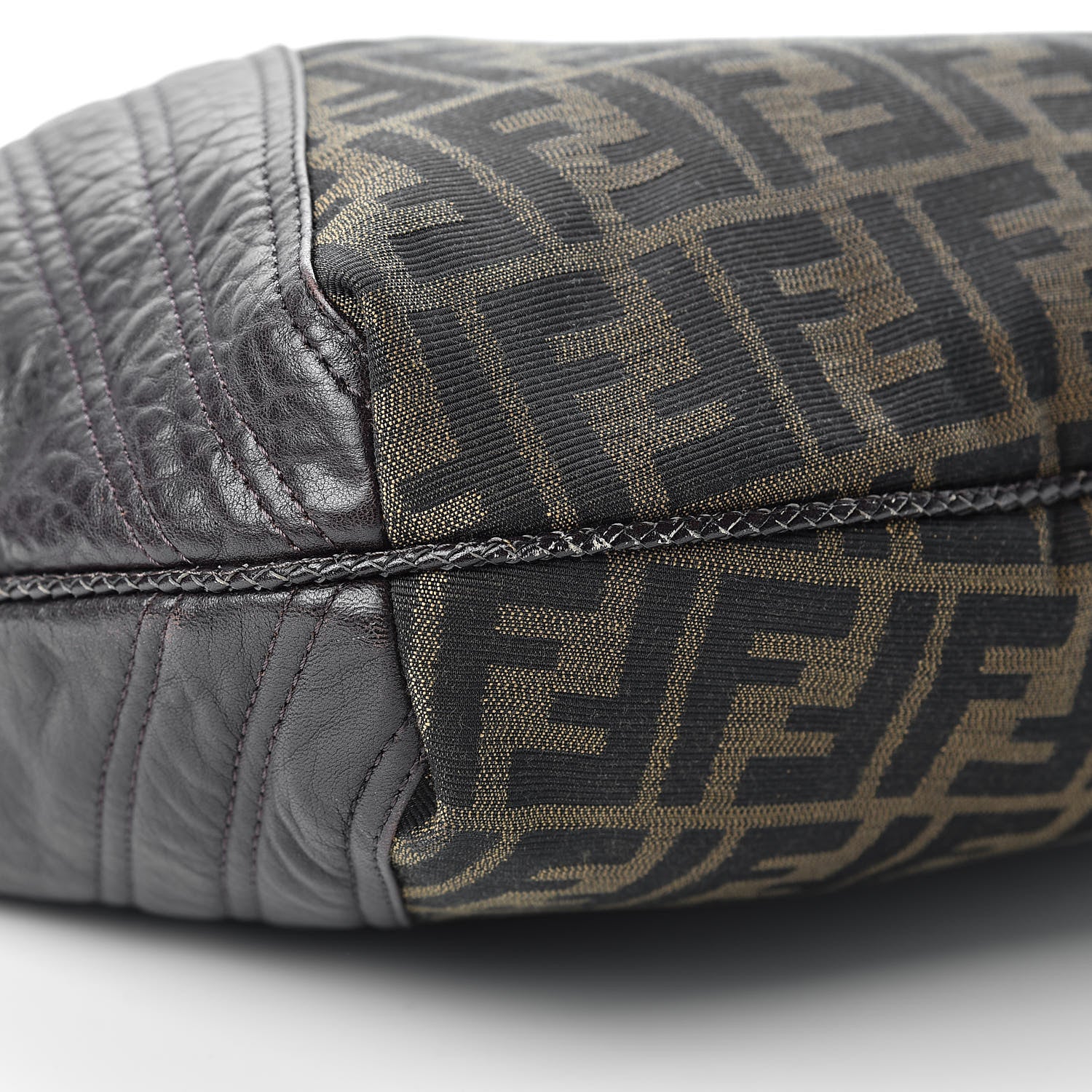 Fendi Zucca Nappa Nuvolata Vitello Tortuga Large Spy Hobo Tobacco Moro 9 of 11
