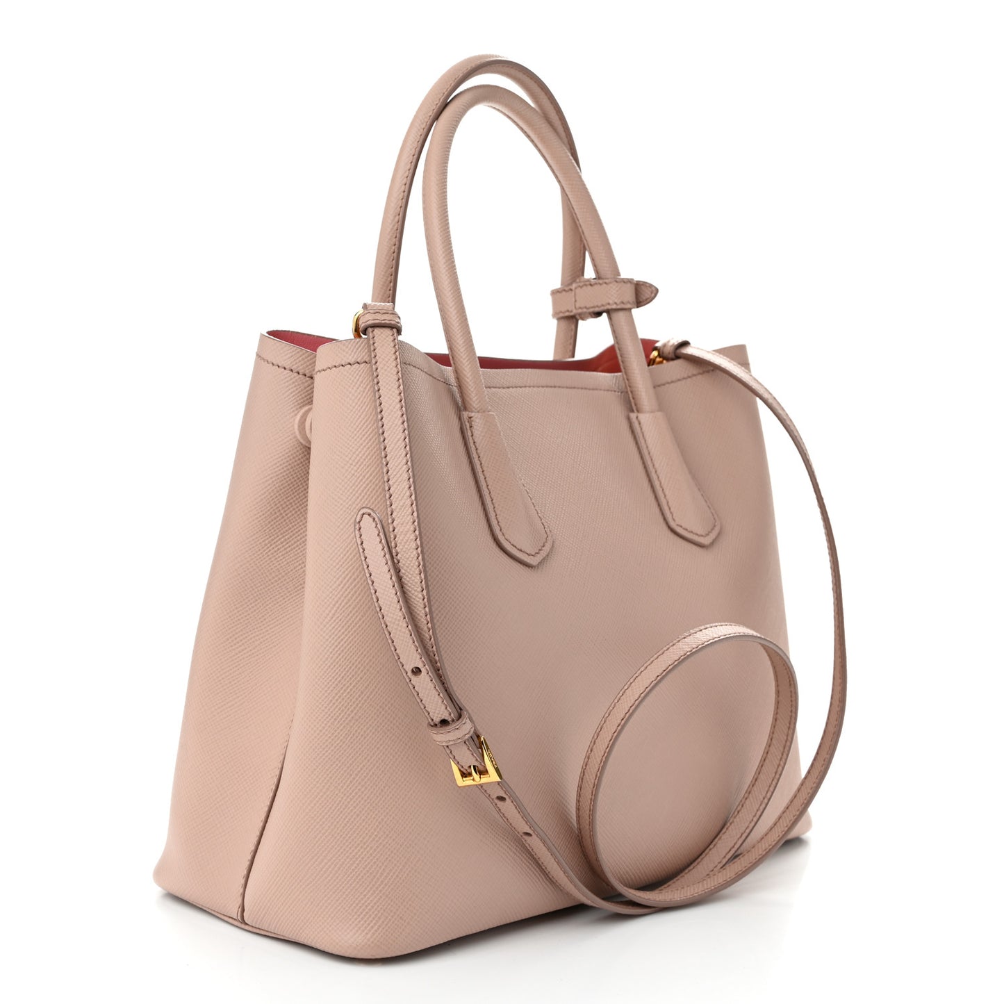 Saffiano Cuir Medium Double Bag Cammeo Rosa