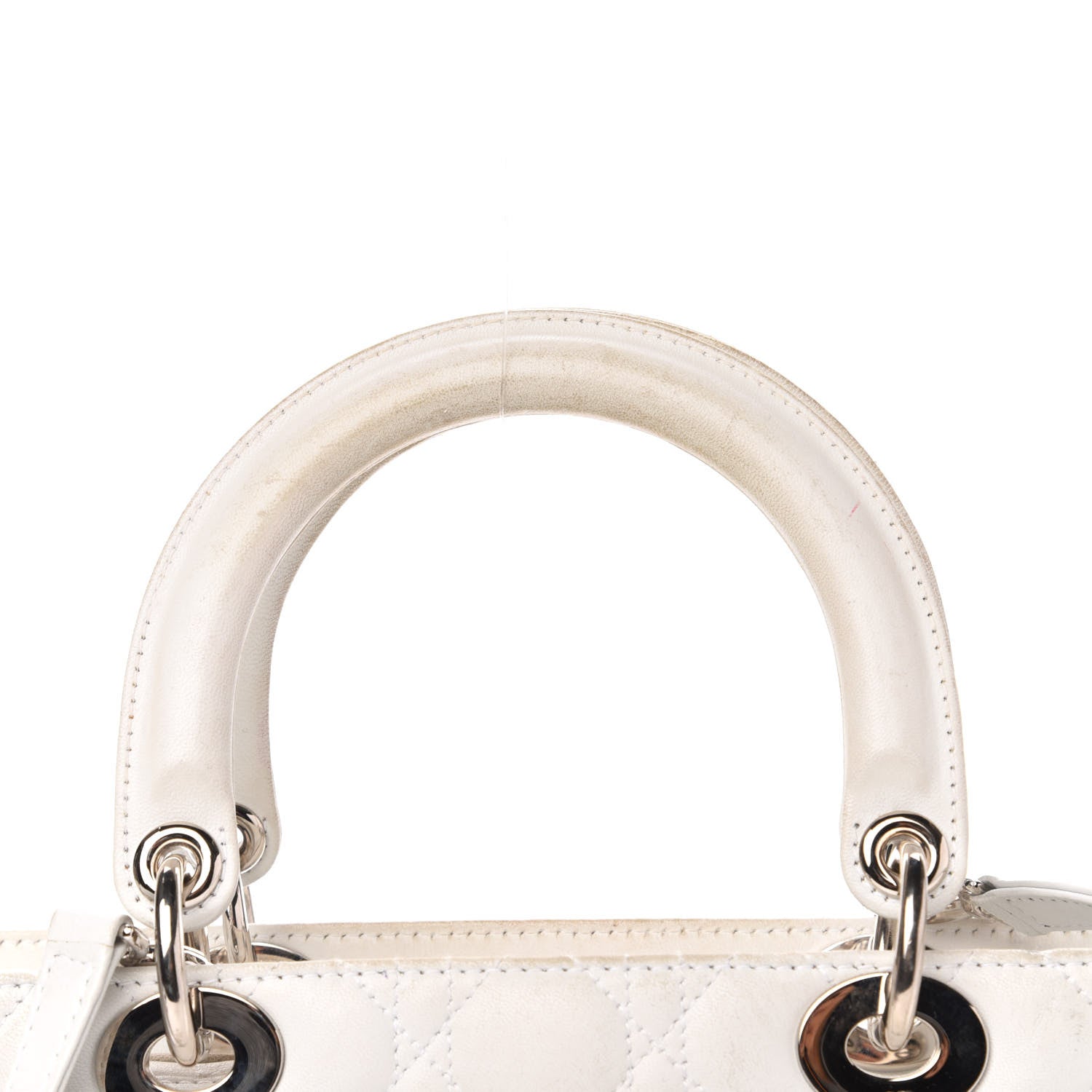 Christian Dior Lambskin Cannage Large Lady Dior White 12 of 13