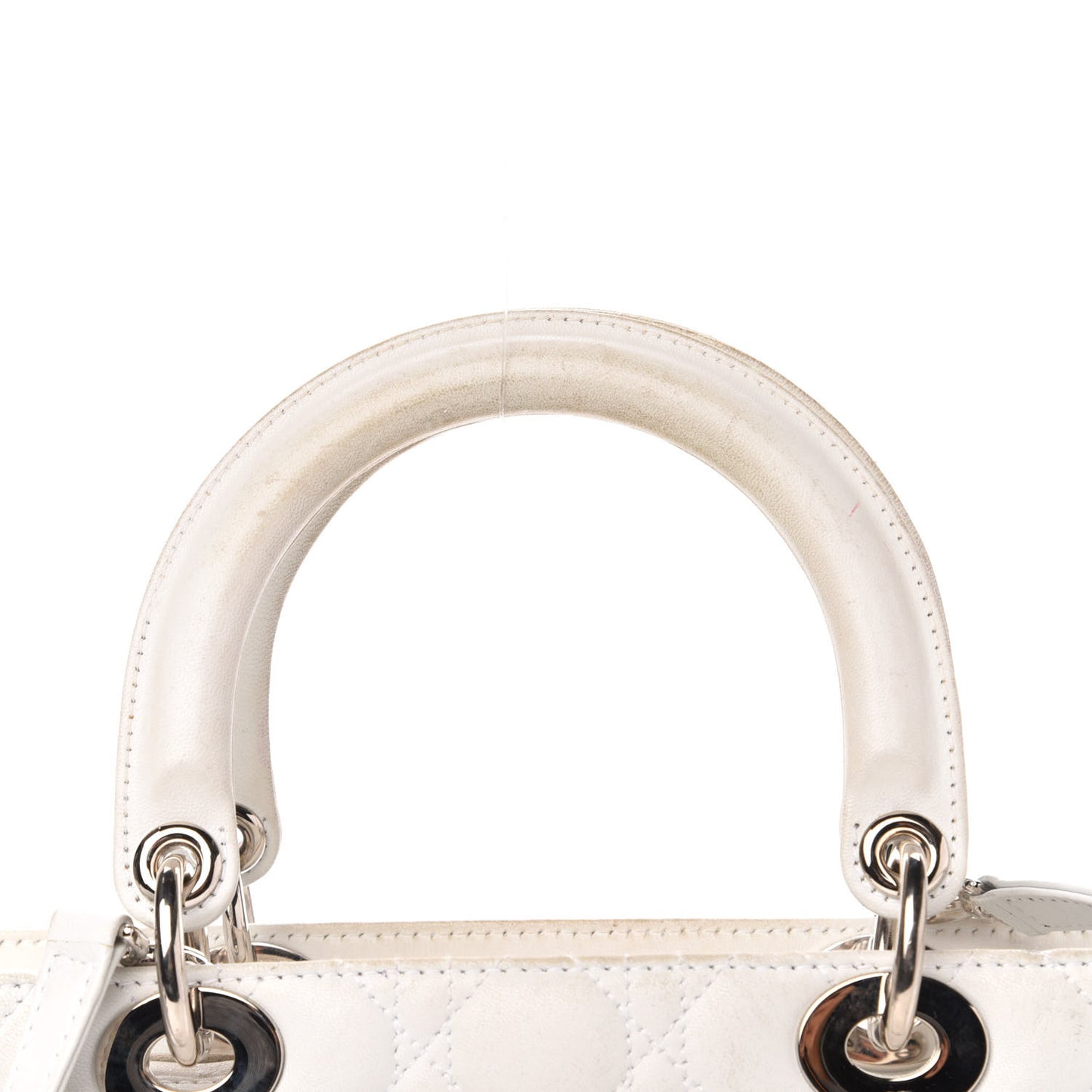 Lambskin Cannage Large Lady Dior White