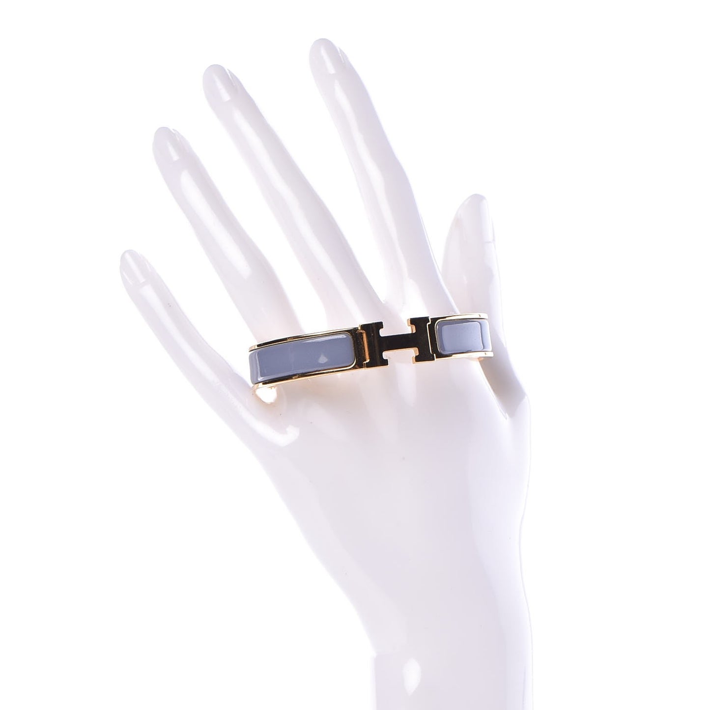 Enamel Narrow Clic Clac H Bracelet PM Bleu Lin