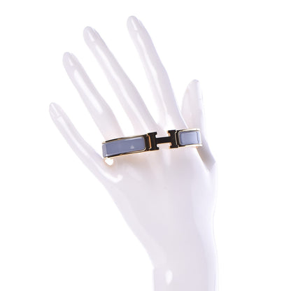 Hermes Enamel Narrow Clic Clac H Bracelet PM Bleu Lin 2 of 4