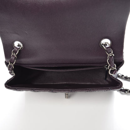 Chanel Washed Caviar Quilted Mini Rectangular Flap Dark Purple 7 of 11