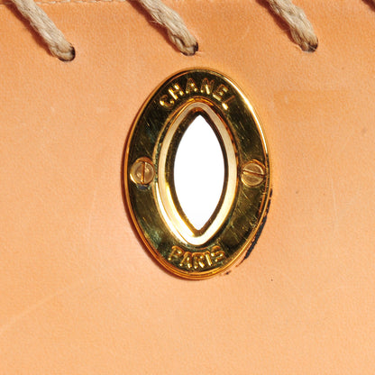 Chanel Embossed Leather Medium Flap Natural 6 of 8