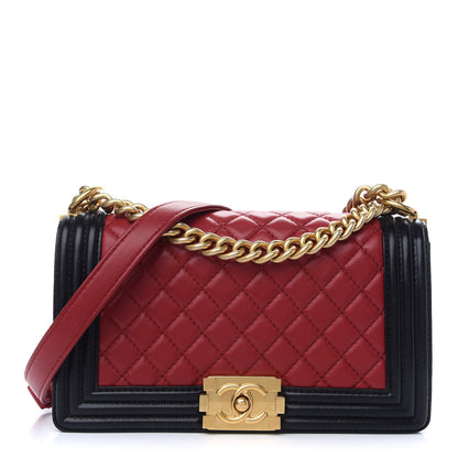 Chanel Lambskin Quilted Medium Boy Flap Dark Red Black 1 of 10