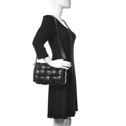 Bottega Veneta Paper Calfskin Maxi Intreccio Padded Cassette Crossbody Bag Black 2 of 13