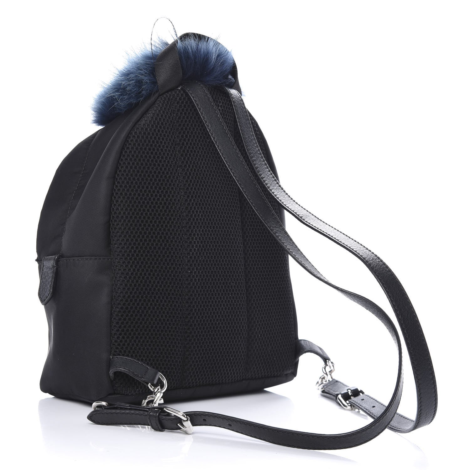 Fendi Nylon Vitello Fox Goat Fur Monster Eyes Mini Backpack Black Multicolor Sky 2 of 12