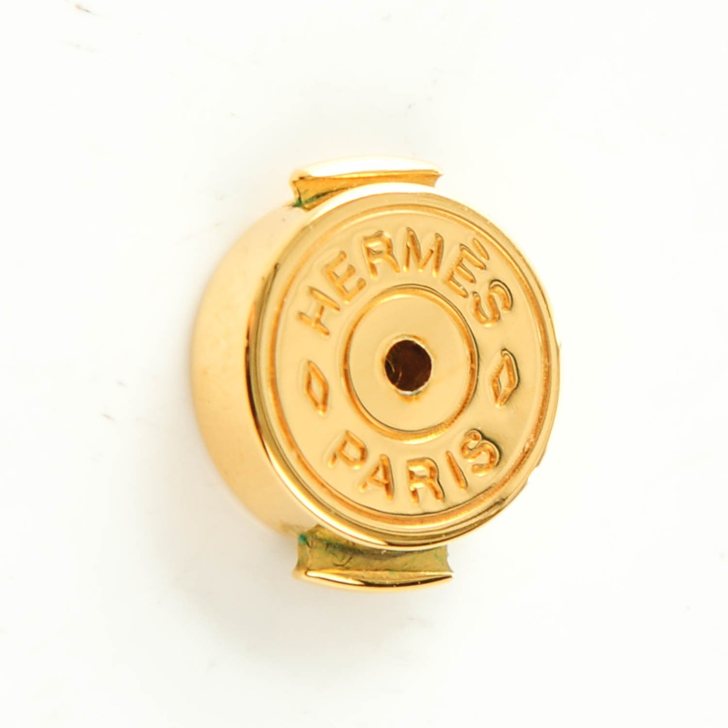 Hermes Gold Lacquered Cage d'H Earrings Marine 4 of 5