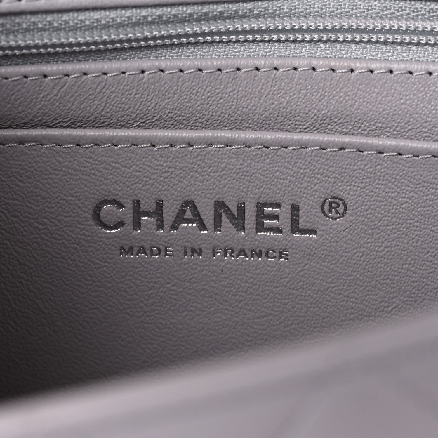 Chanel Lambskin Quilted Mini Rectangular Flap Grey 6 of 9