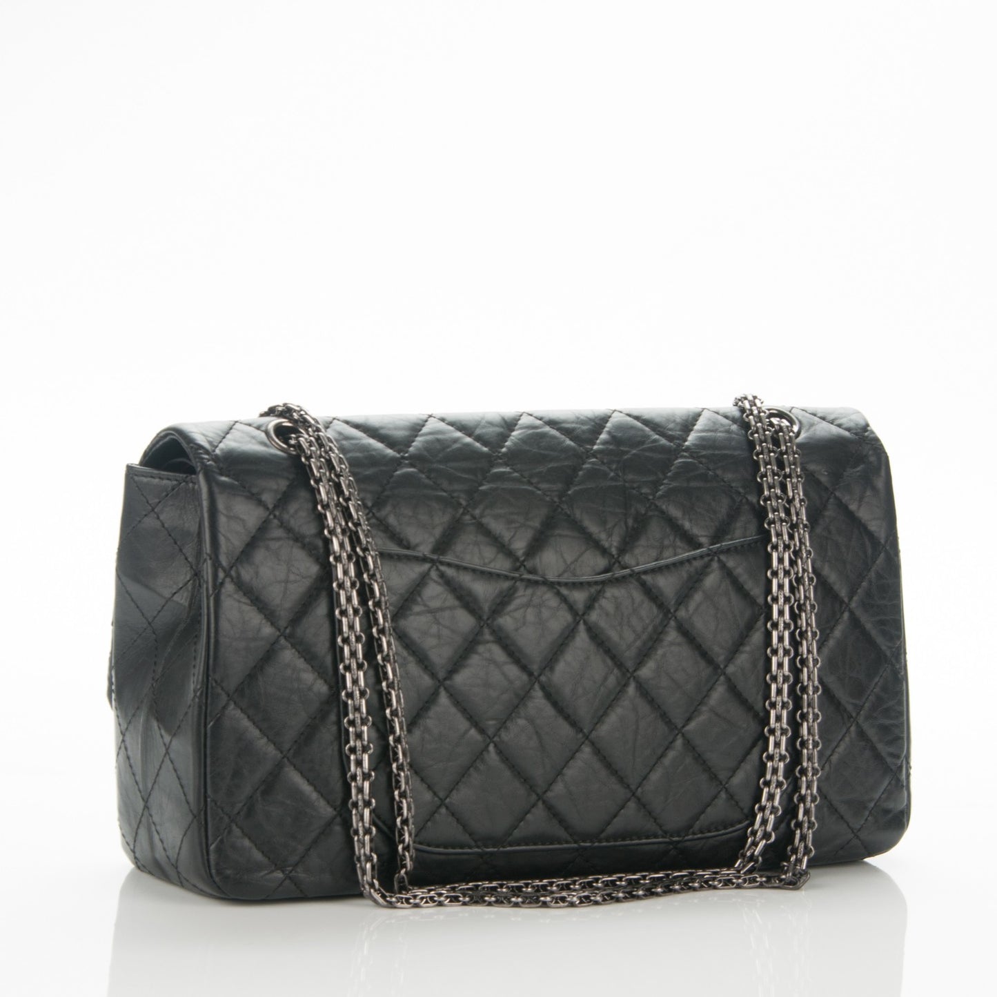 Aged Calfskin Quilted 2.55 Reissue 227 Flap Black