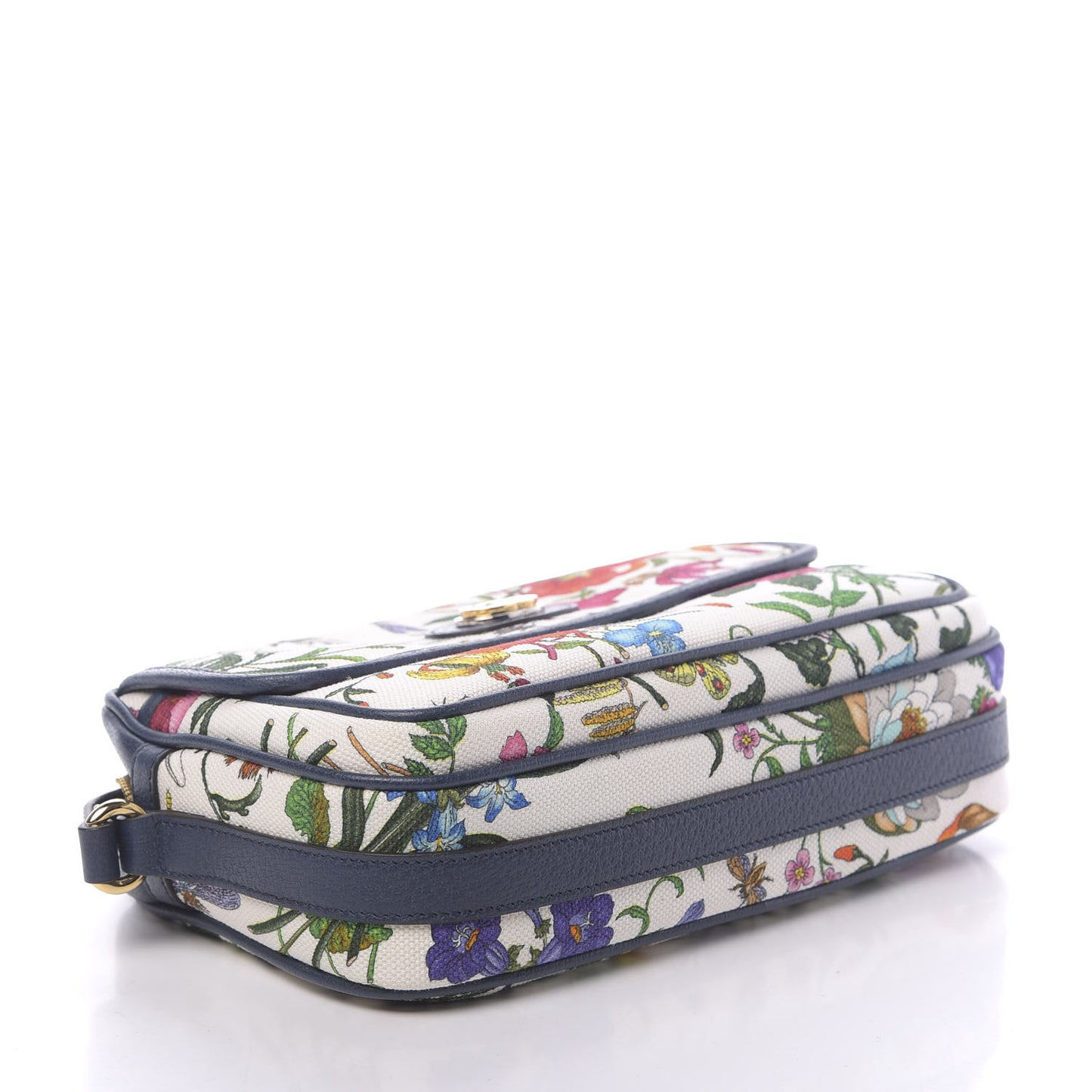 Canvas Flora Floral Shoulder Bag White Blue Agata Mulitcolor