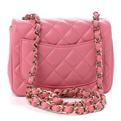 Chanel Lambskin Quilted Mini Square Flap Pink 3 of 9