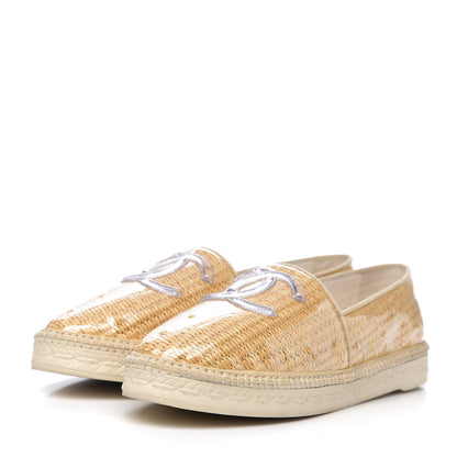 Chanel PVC Straw CC Espadrilles 42 Beige 3 of 11