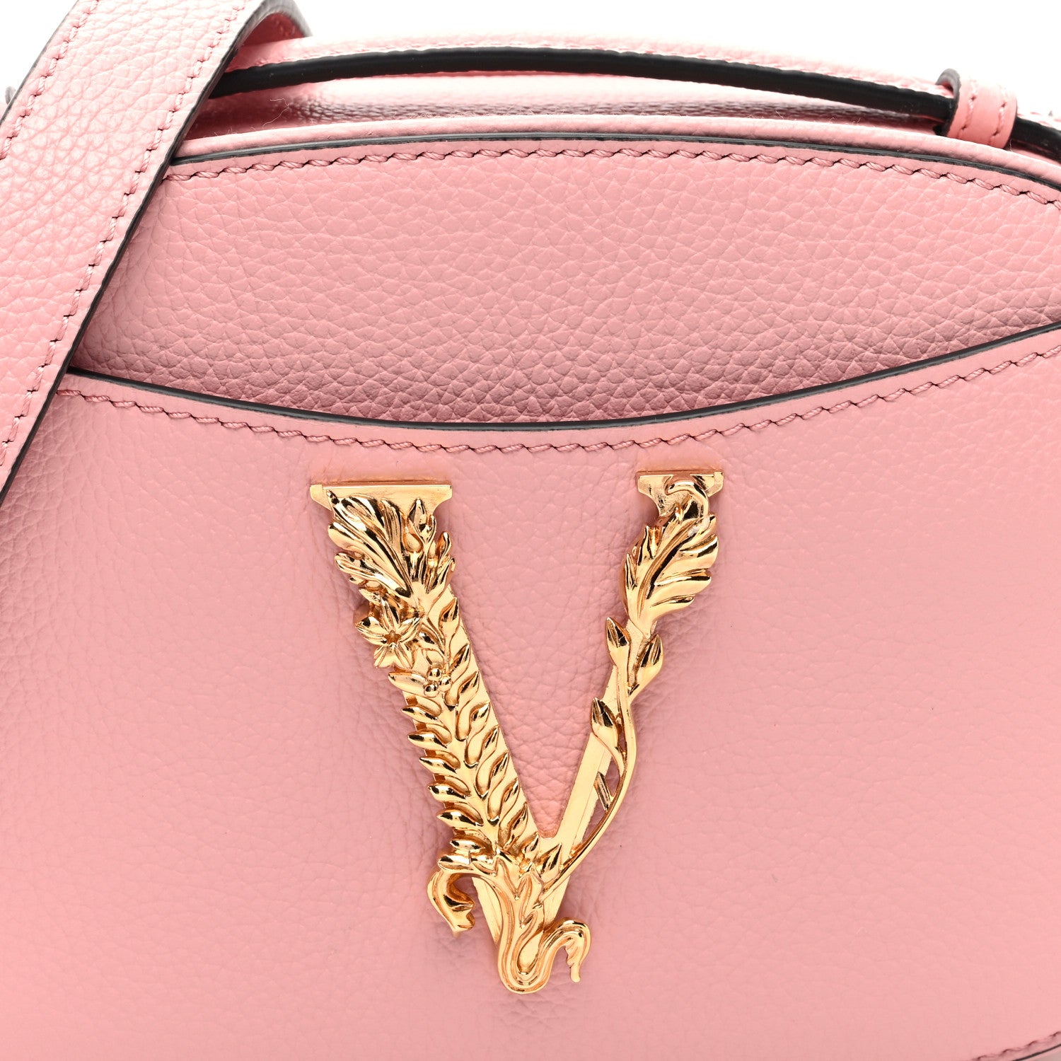 Versace Grainy Calfskin Virtus Top Handle Camera Bag Pink 7 of 9
