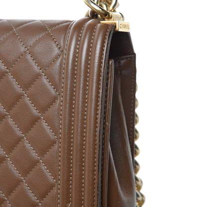 Chanel Calfskin Quilted Large Boy Flap Brown 14 of 20