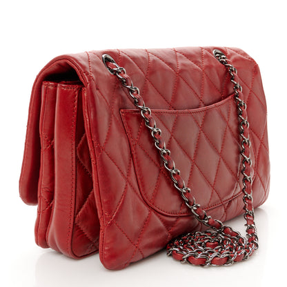 Chanel Lambskin Quilted Large 3 Flap Red 3 of 12