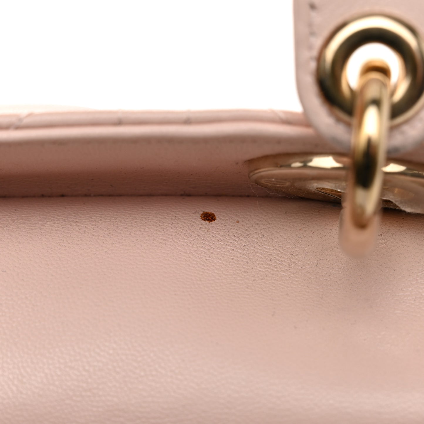 Lambskin Cannage Mini Lady Dior Rose Poudre