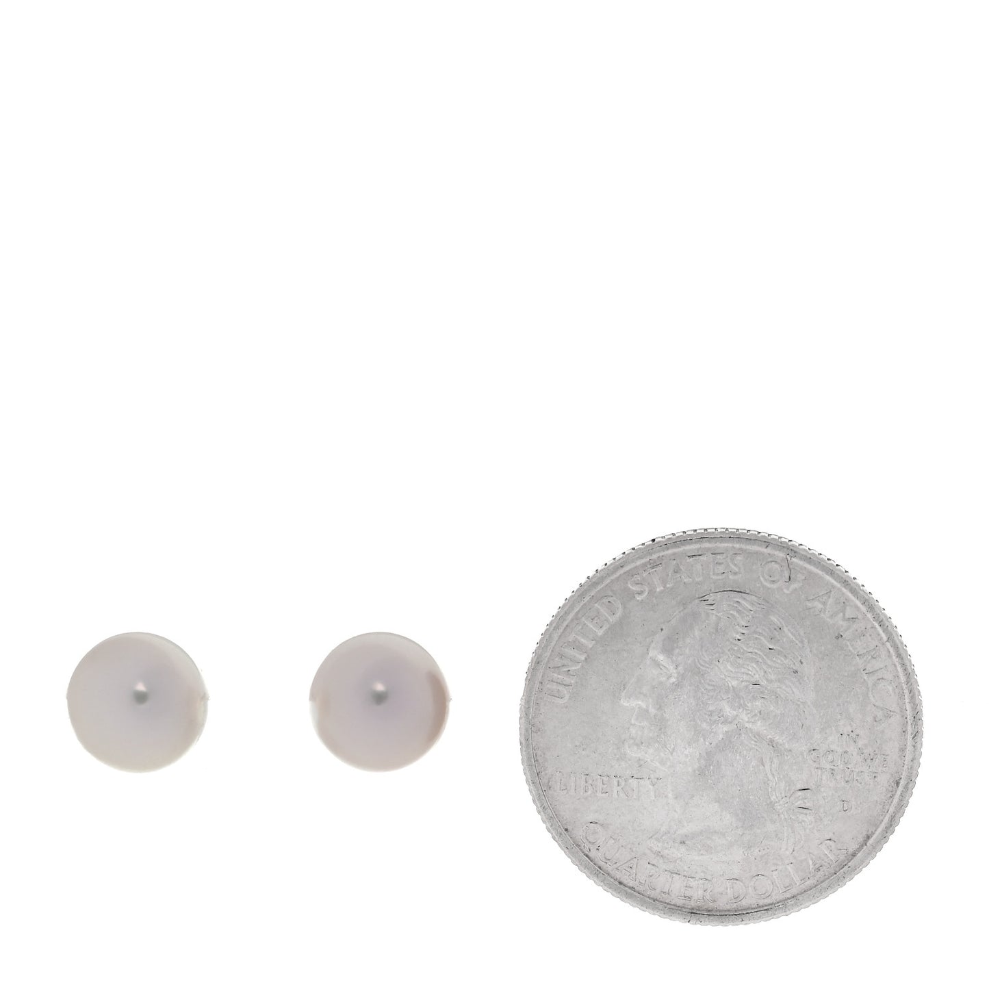 18K White Gold Akoya Cultured Pearl 8-8.5mm Stud Earrings