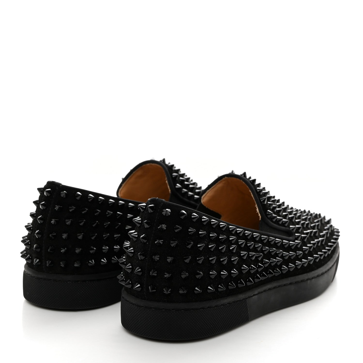 Christian Louboutin Veau Velours Spikes Mens Roller Boat Flat 43 Black 4 of 7