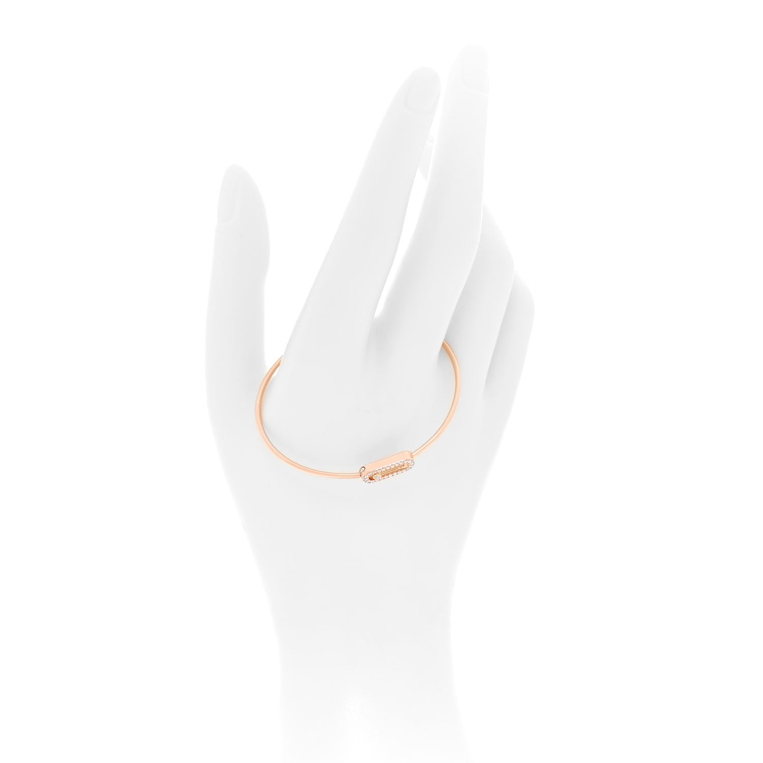 Messika 18K Rose Gold Diamond Thin Move Bangle Bracelet 2 of 5