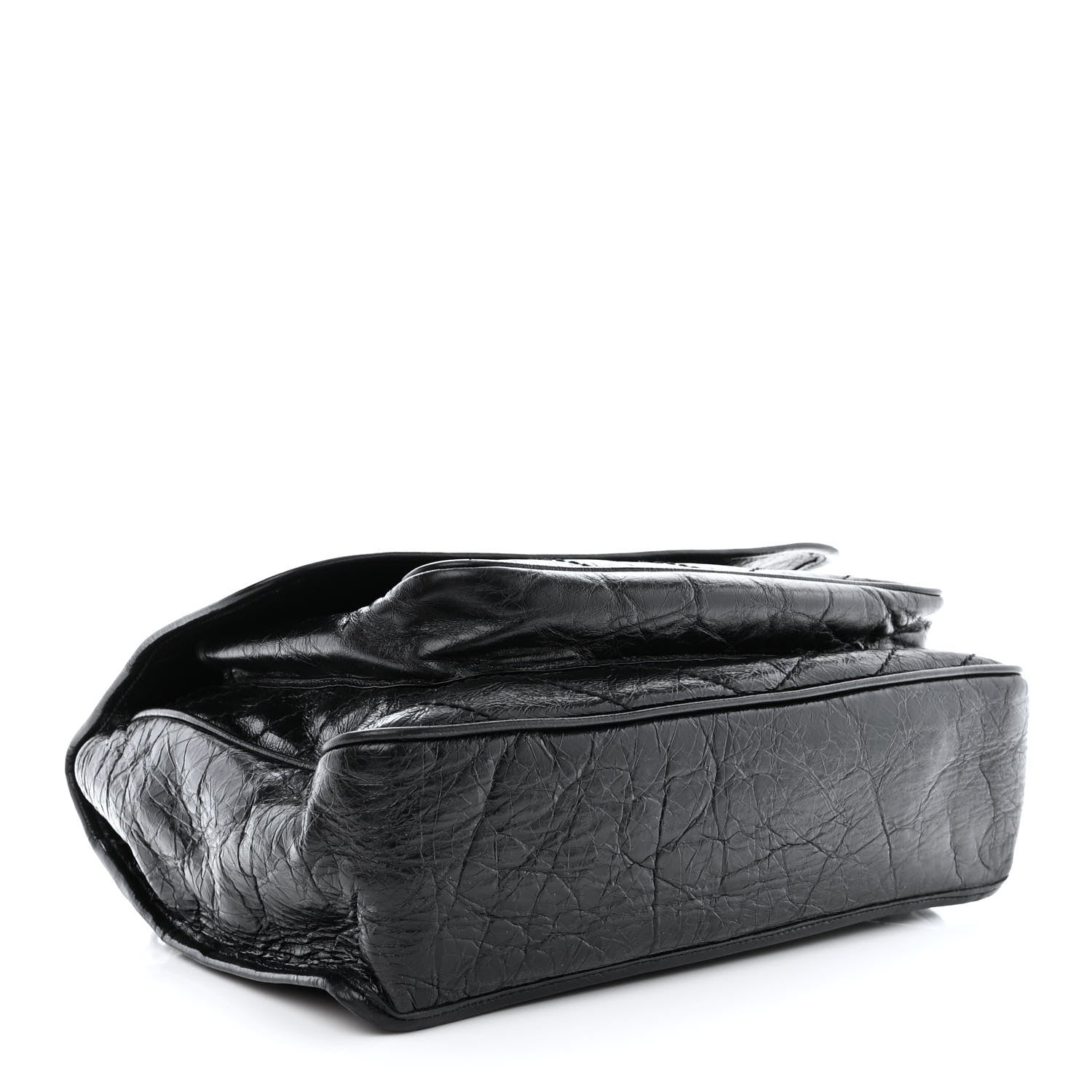 Saint Laurent Crinkled Calfskin Matelasse Monogram Large Niki Chain Satchel Black 4 of 11