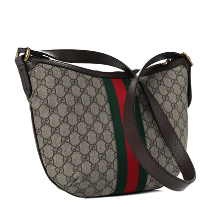 Gucci GG Supreme Monogram Web Small Ophidia Half Moon Hobo Brown 4 of 10