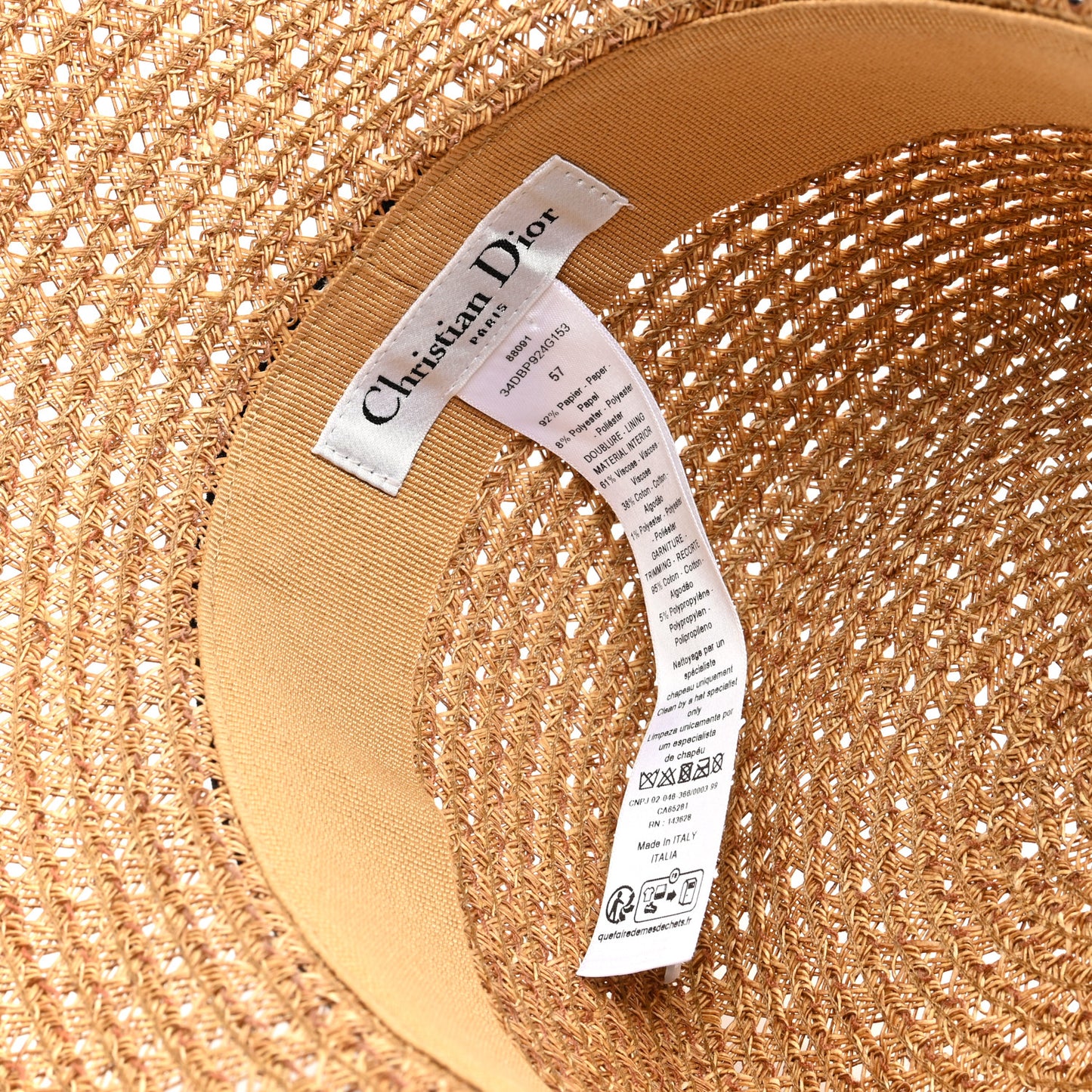 Straw Bucket Hat 57 Natural