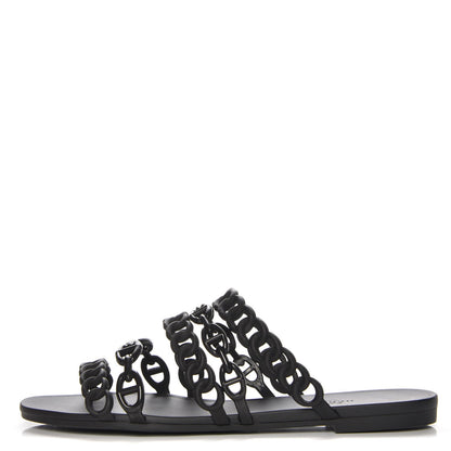 Hermes Chaine d'Ancre Nude Sandals 37 Black 1 of 8